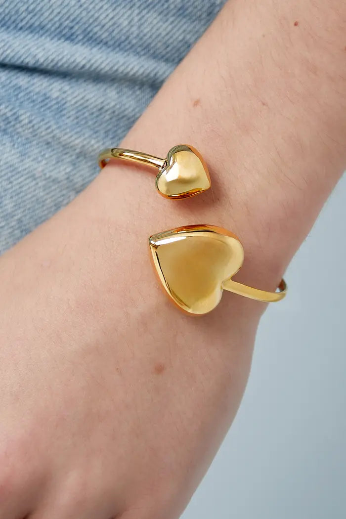 DUAL HEART ARMBAND-GOLD