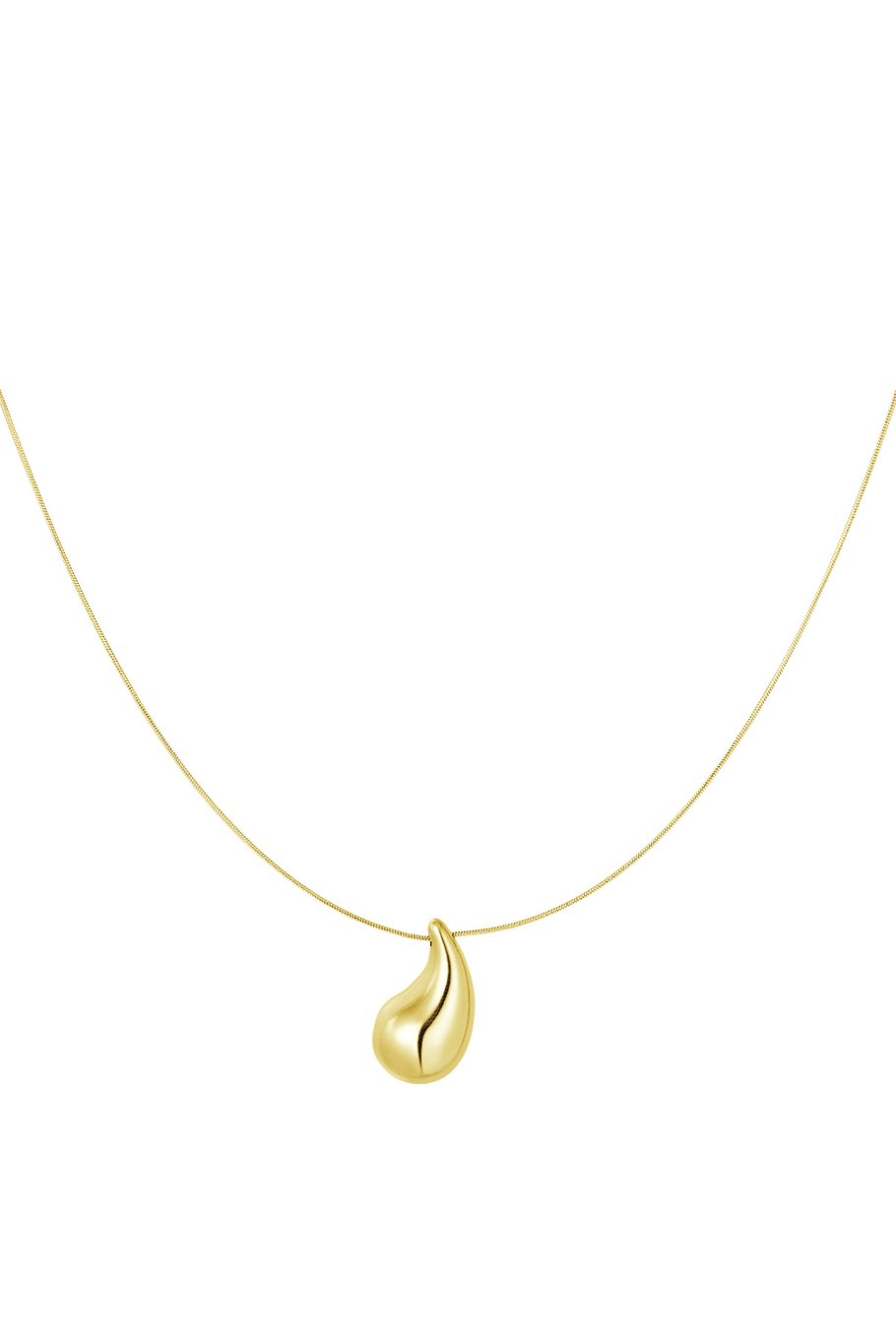 DUNNE KETTING MET DRUPPEL BEDEL- GOUD