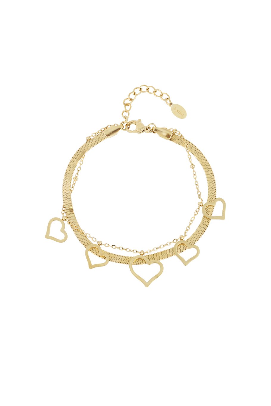 CHUNKY HEART ARMBAND - GOUD