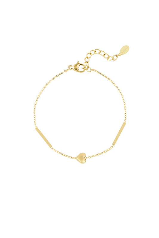 ARMBAND SIMPLE HEART - GOUD