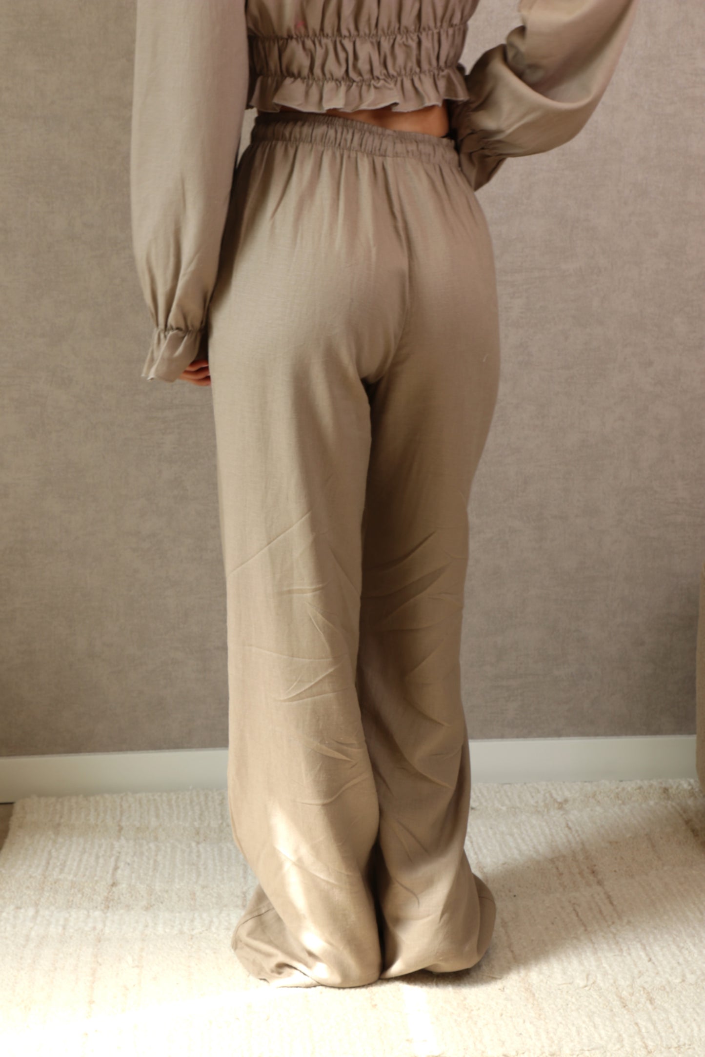 NOOR LINNEN PANTS - TAUPE EXTRA TALL
