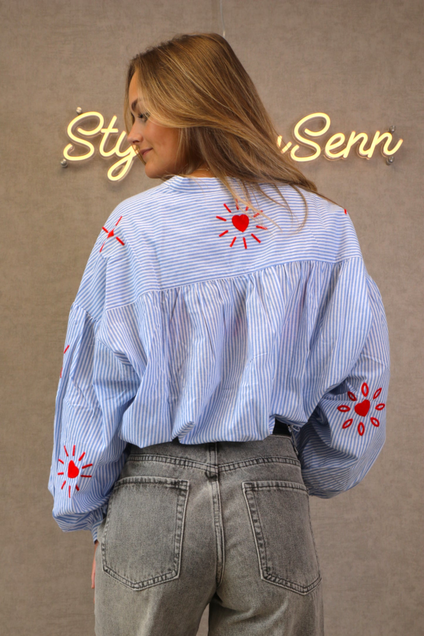 CATO STRIPED BLOUSE